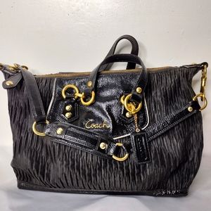 Black pleated Coach purse